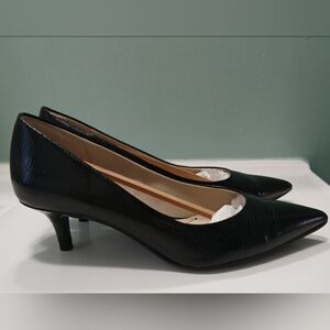 Lifestride "Pretty" Pumps Heels Black Lizard 6W Wide-Width